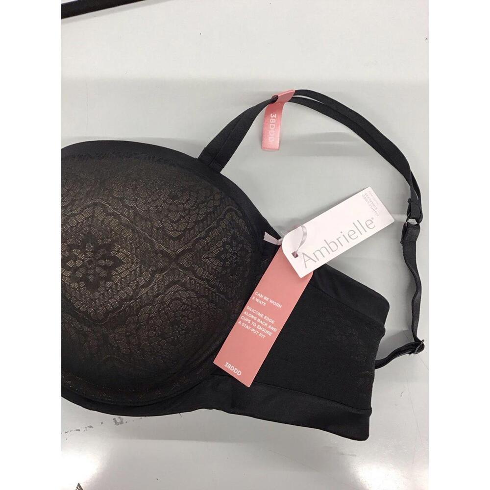 Ambrielle lightly lined strapless convertible bra 38DDD new black nude new jcp - Picture 2 of 5